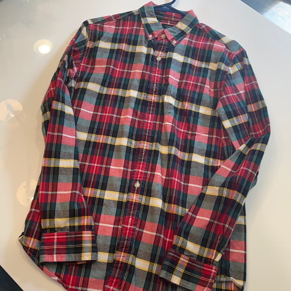 Men’s j crew plaid button down shirt